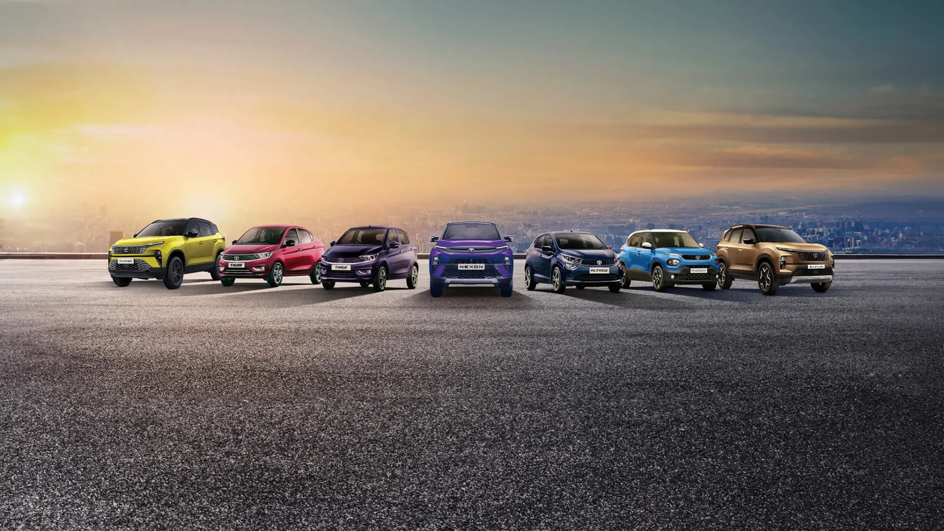 group of tata cars